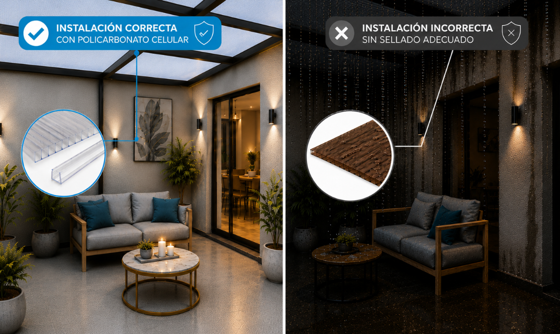 La importancia de los perfiles en la instalación de policarbonato celular para evitar filtraciones